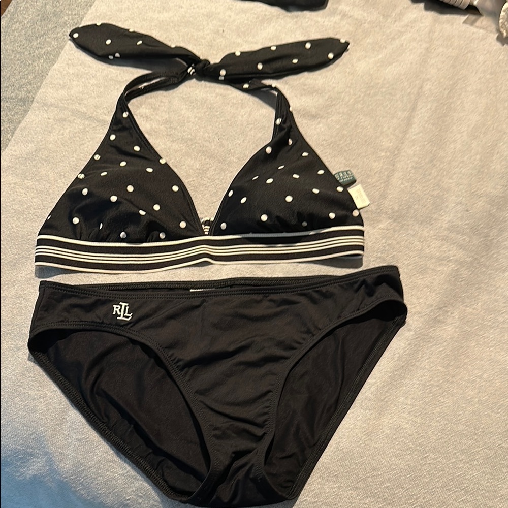 Ralph Lauren Black and White Polka Dot Bikini